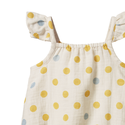 Nature Baby Petal Suit - Summer Polka Dot Print Playsuit Nature Baby 