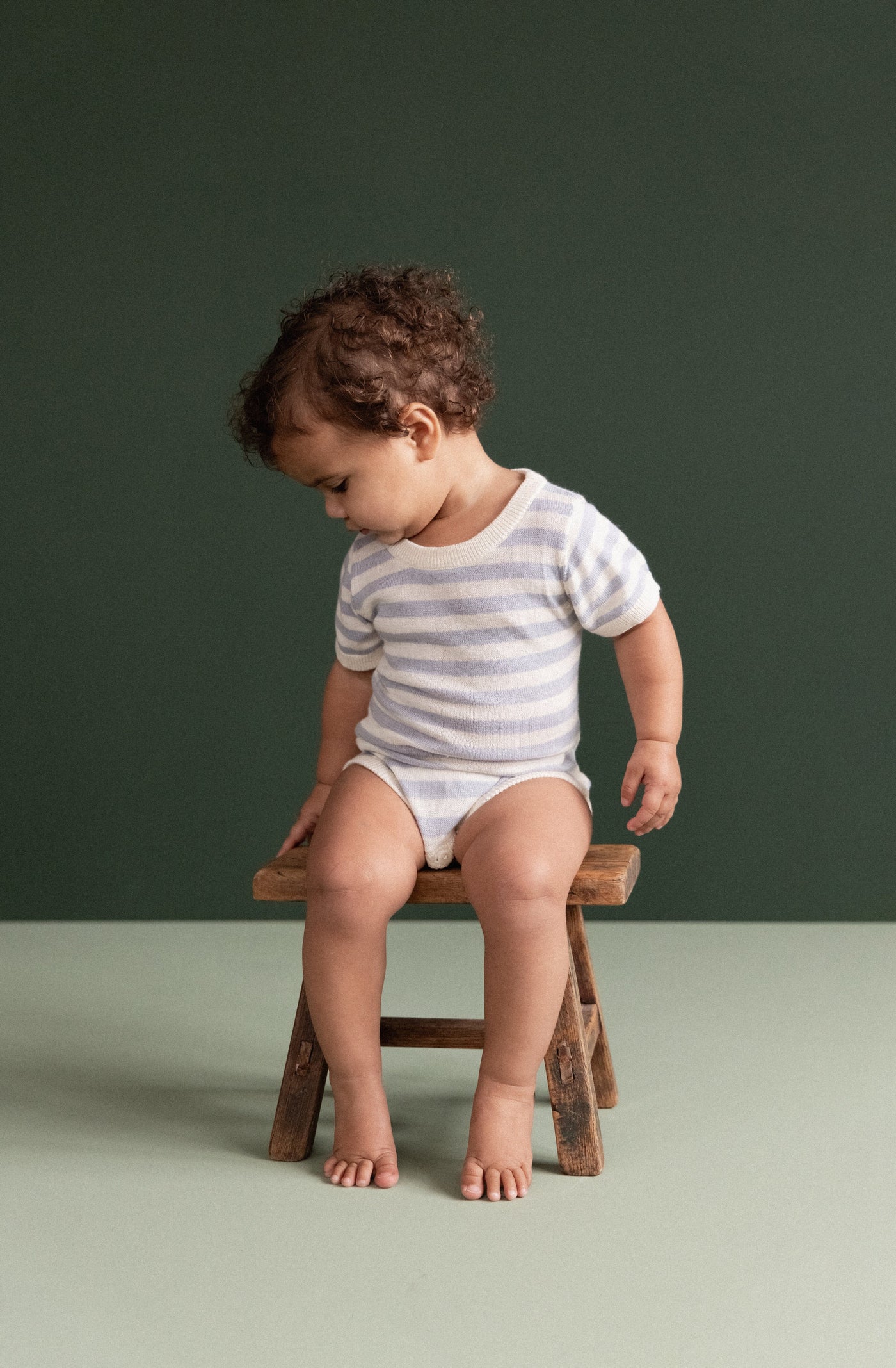 Nature Baby - Ren Bodysuit | Zen Blue Sea Stripe Bodysuit Nature Baby 