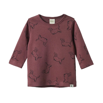 Nature Baby River Long Sleeve Tee - Happy Hounds Marron Long Sleeve T-Shirt Nature Baby 