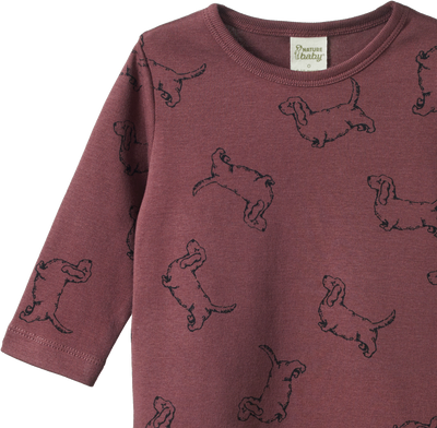 Nature Baby River Long Sleeve Tee - Happy Hounds Marron Long Sleeve T-Shirt Nature Baby 