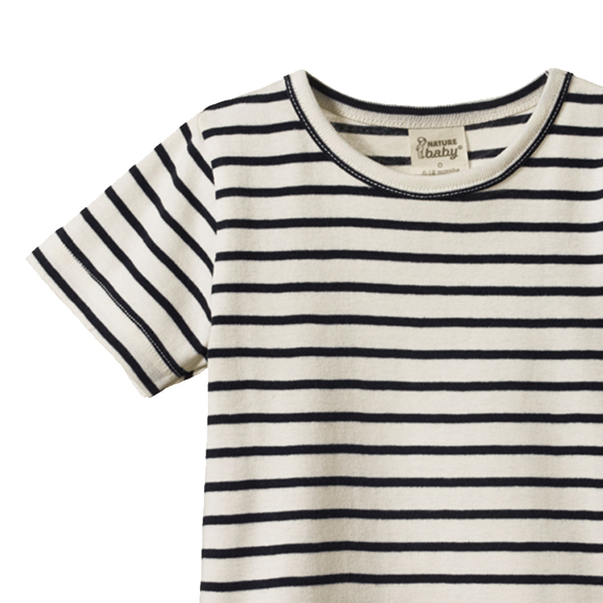 Nature Baby River Tee - Navy Sailor Stripe Short Sleeve T-Shirt Nature Baby 