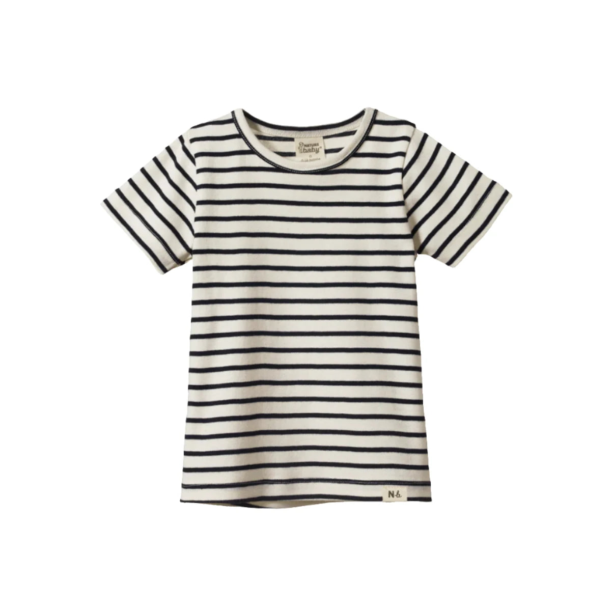 Nature Baby River Tee - Navy Sailor Stripe Short Sleeve T-Shirt Nature Baby 