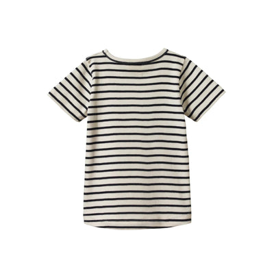 Nature Baby River Tee - Navy Sailor Stripe Short Sleeve T-Shirt Nature Baby 