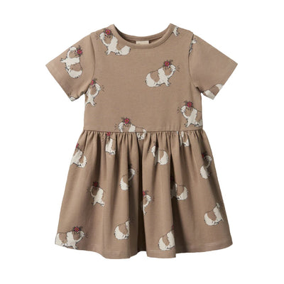 Nature Baby Saturday Dress - Moon Flower Gala Print Short Sleeve Dress Nature Baby 