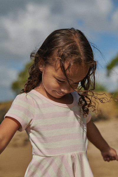Nature Baby - Seaside Dress | Cotton Candy Stripe Short Sleeve Dress Nature Baby 