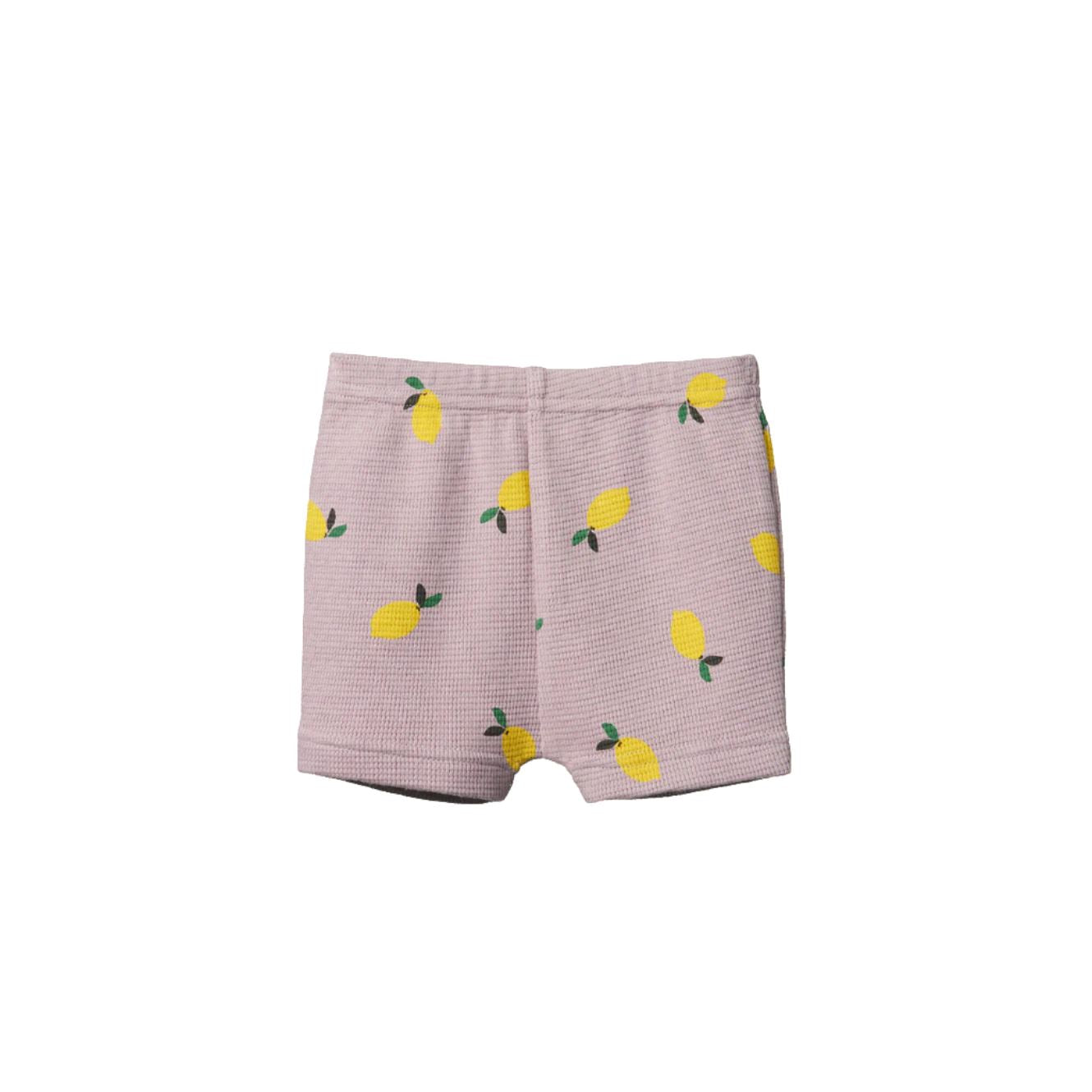 Nature Baby Selby Waffle Shorts - Lilac Lemon Print Shorts Nature Baby 