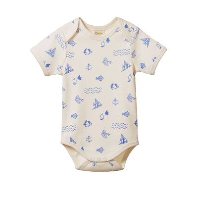 Nature Baby Short Sleeve Bodysuit - Atlantic Print Bodysuit Nature Baby 