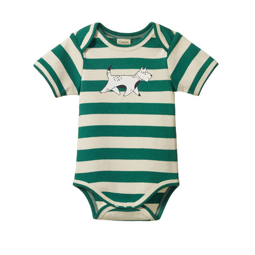 Nature Baby - Short Sleeve Bodysuit | Dog Walk Peppermint - PRE ORDER