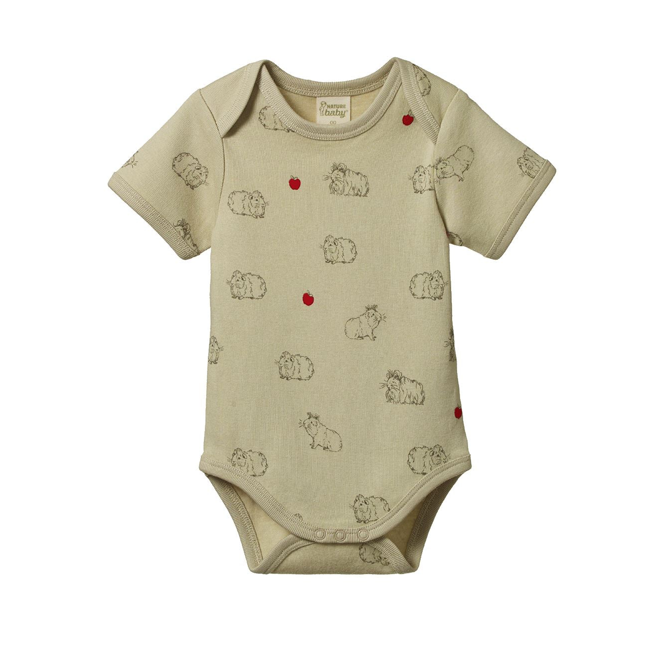 Nature Baby Short Sleeve Bodysuit - Guinea Pig Gala Print Bodysuit Nature Baby 