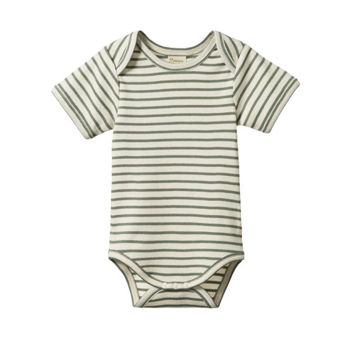 Nature Baby Short Sleeve Bodysuit - Nettle Sailor Stripe