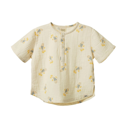 Nature Baby - Short Sleeve Caravan Shirt Muslin | Fish Fable