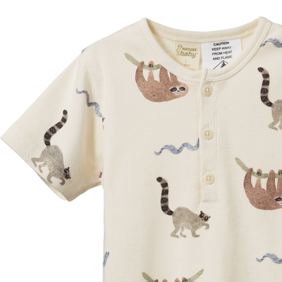 Nature Baby Short Sleeve Pyjamas Set - Sloth Snuggle Print Short Sleeve Pyjamas Nature Baby 