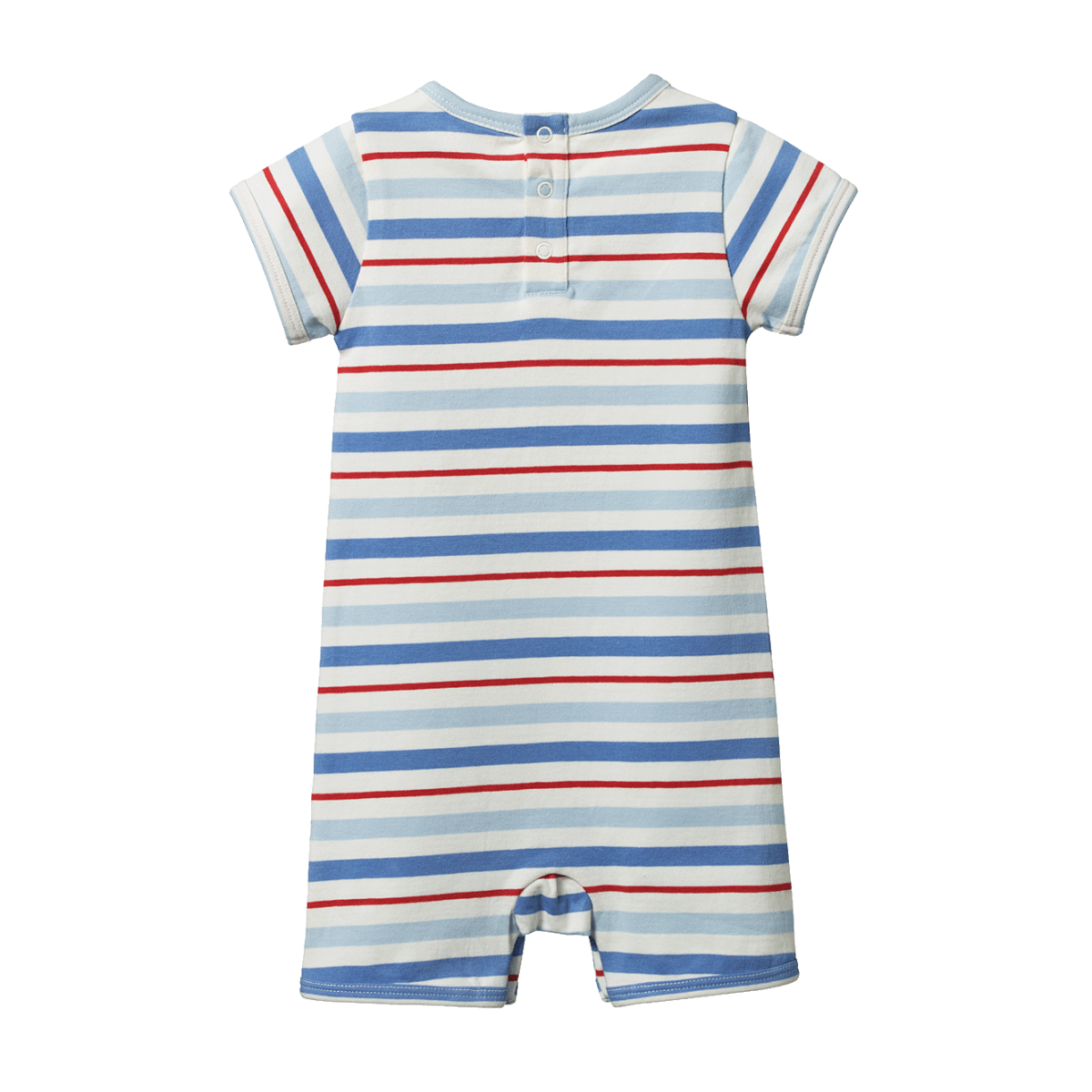 Nature Baby Short Sleeve Quincy Romper - Surf Stripe Romper Nature Baby 