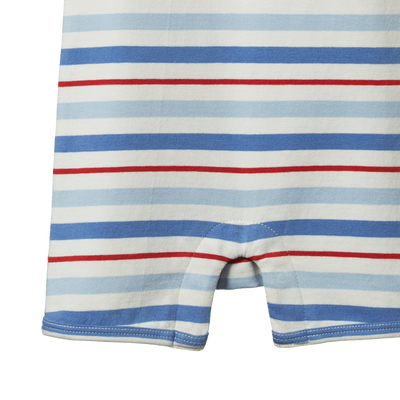 Nature Baby Short Sleeve Quincy Romper - Surf Stripe Romper Nature Baby 