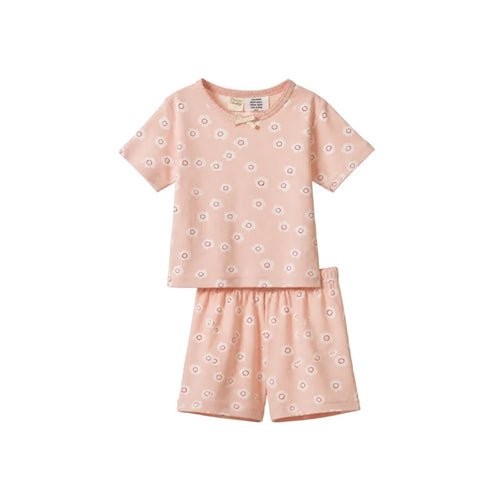 Nature Baby - Shortie Pyjama Set | Flora Stamp Dust - PRE ORDER