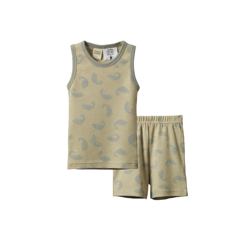 Nature Baby Singlet Pyjama Set - Chameleon Moss Print