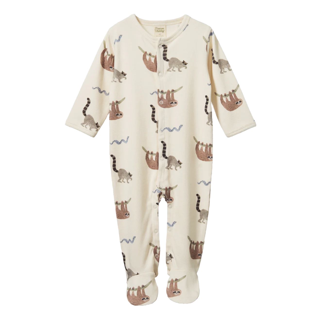 Nature Baby Stretch & Grow - Sloth Snuggle Print Growsuit Nature Baby 