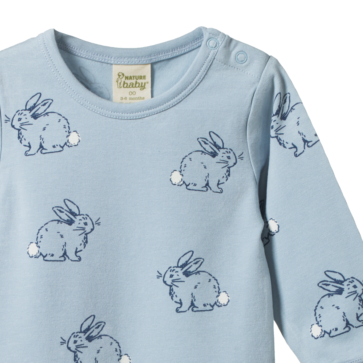 Nature Baby Stretch Jersey Bodysuit - Cottage Bunny Print Bodysuit Nature Baby 