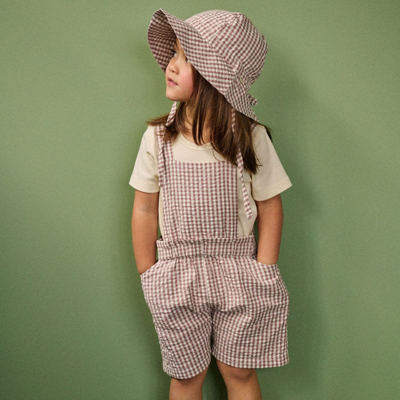 Nature Baby Summer June Overalls - Twilight Check Overalls Nature Baby 