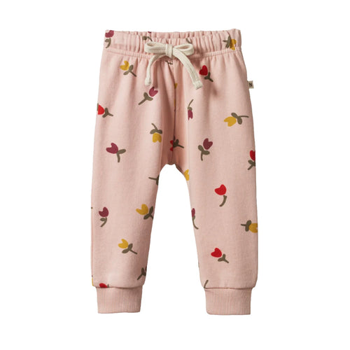 Nature Baby Sunday Trackpants - Tulips Rose Dust Print