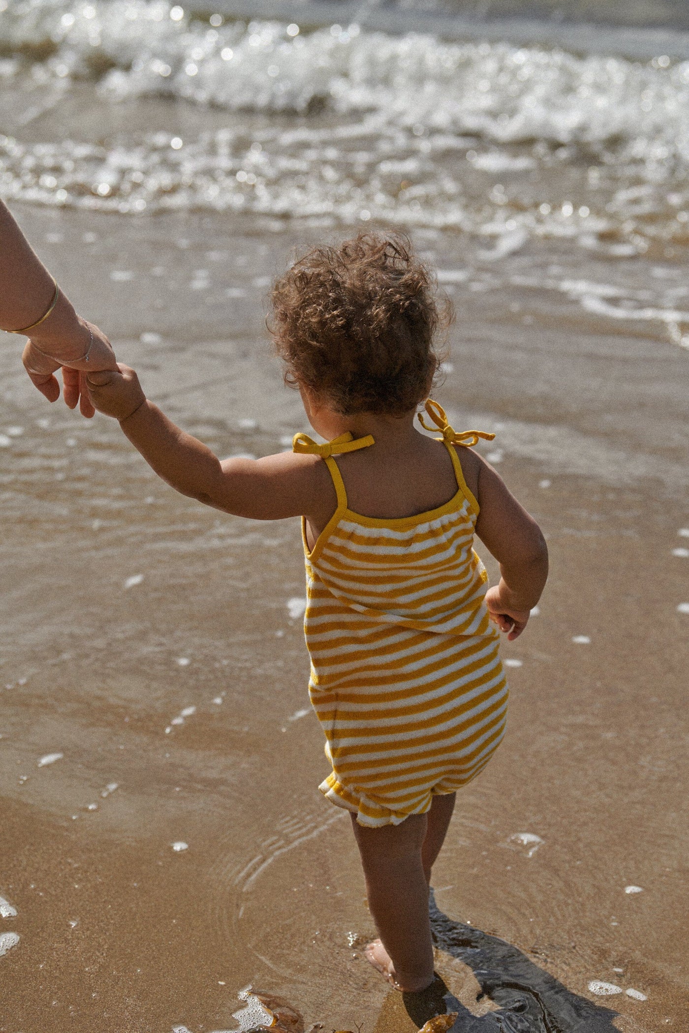 Nature Baby - Sylvie Suit | Golden Sea Stripe Playsuit Nature Baby 