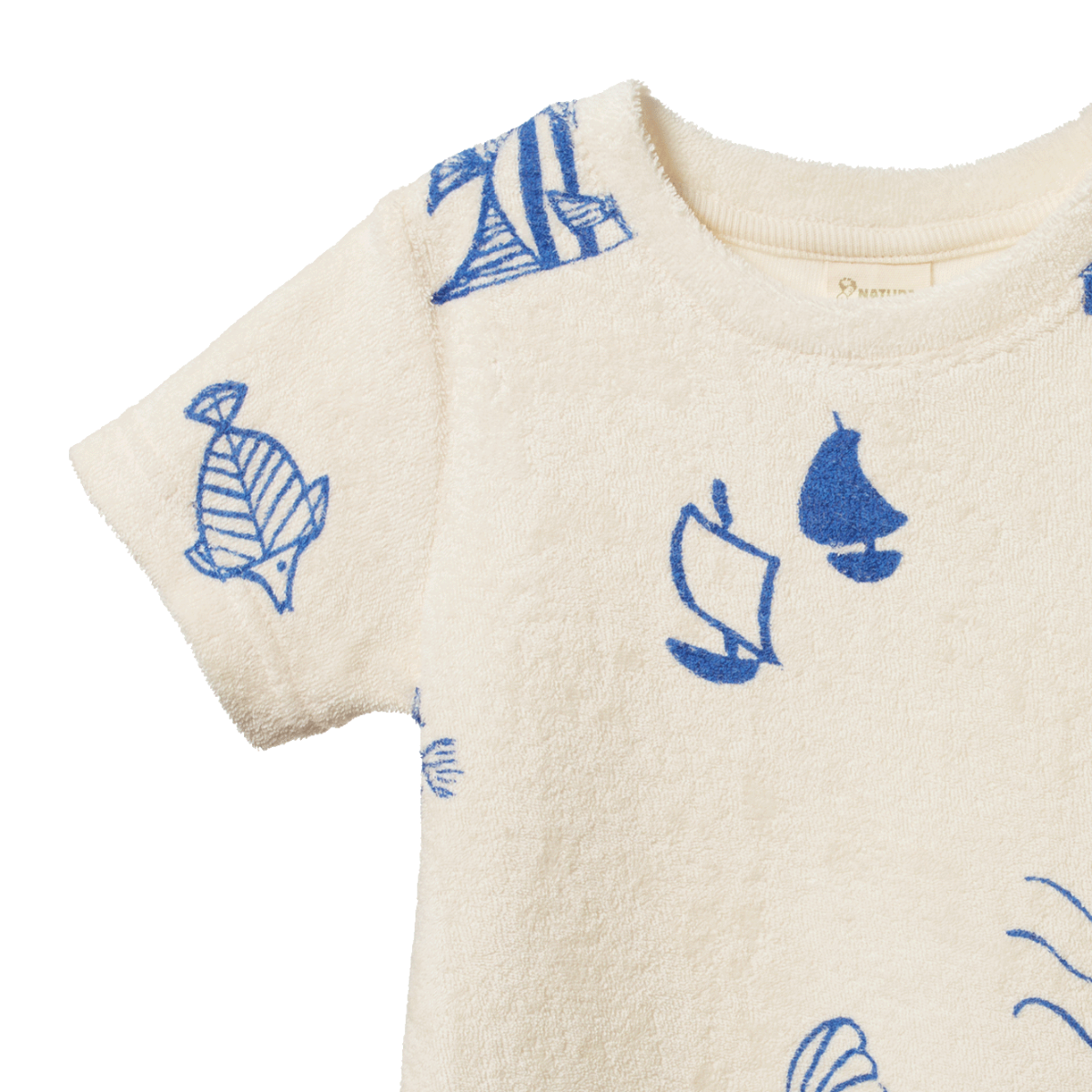 Nature Baby Terry River Tee - Atlantic Print Short Sleeve T-Shirt Nature Baby 