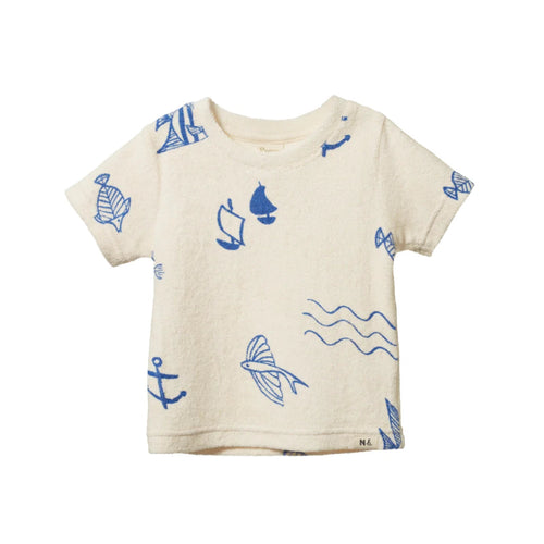 Nature Baby Terry River Tee - Atlantic Print