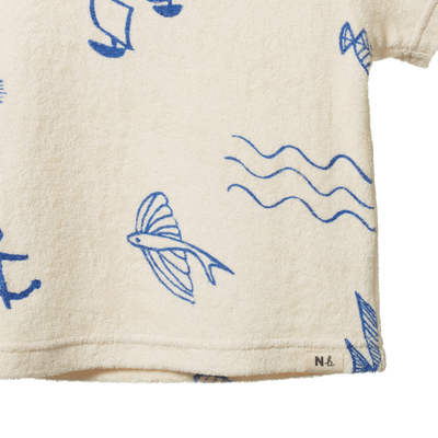 Nature Baby Terry River Tee - Atlantic Print Short Sleeve T-Shirt Nature Baby 