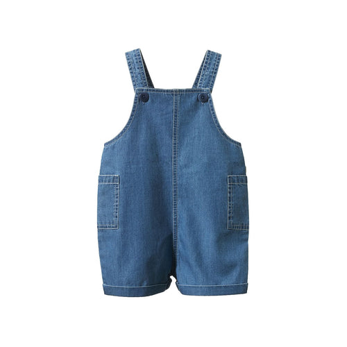 Nature Baby - Tucker Shortie Overalls Chambray | Sky - PRE ORDER