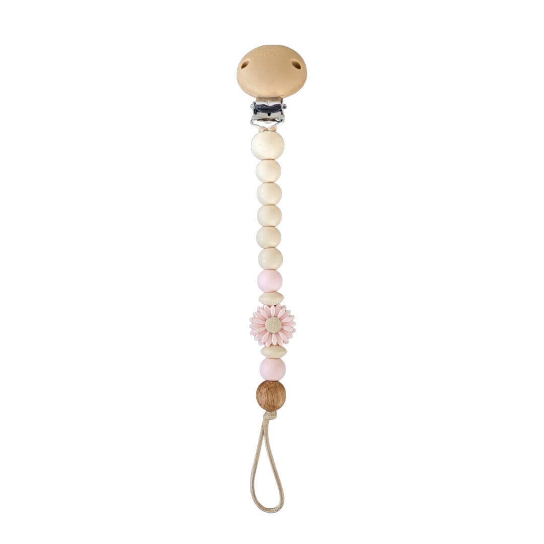 Nature Bubz Daisy Dummy Clip - Baby Pink Dummy Clip Nature Bubz 