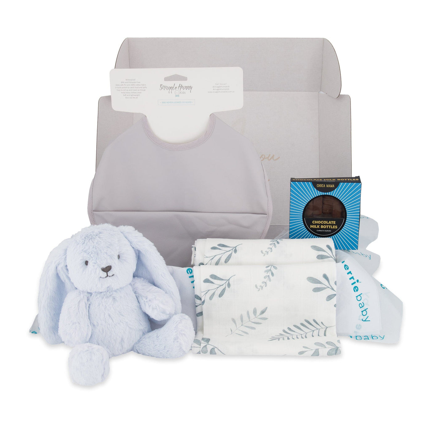 Newborn Gift Set - Blue with Optional Personalised Name Gift Hamper Cherrie Baby Boutique 