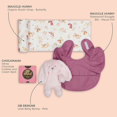 Newborn Gift Set - Pink with Optional Personalised Name Gift Hamper Cherrie Baby Boutique 