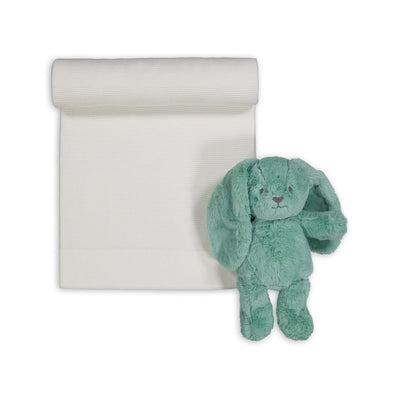 Newborn Gift Set - Seaside Snooze - Baby Blanket & Bunny with Optional Personalised Name Gift Hamper Cherrie Baby Boutique 