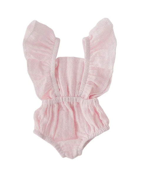 Nicci + Lu - Doll Clothing - Emma Muslin Flutter Romper | Cotton Candy