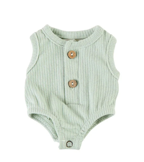 Nicci + Lu - Doll Clothing - Luca Ribbed Bubble Romper | Sage