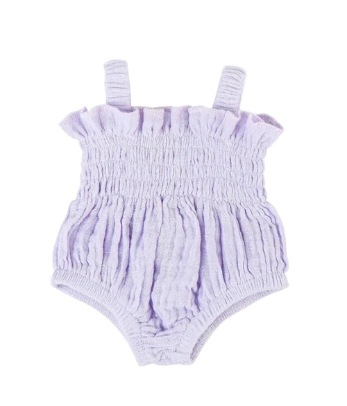 Nicci + Lu - Doll Clothing - Olivia Smock Muslin Bubble Romper | Mauve