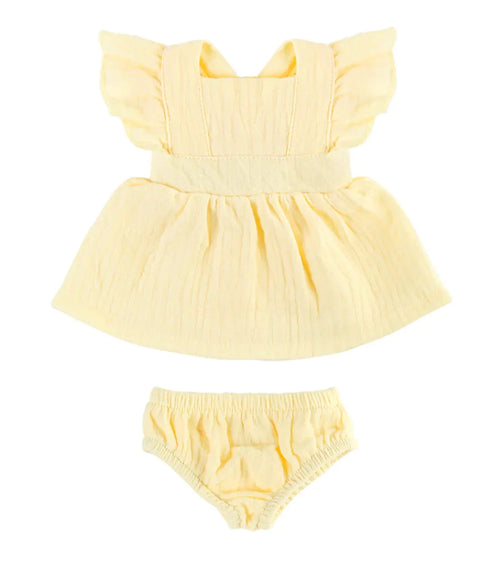 Nicci + Lu - Doll Clothing - Pippa Muslin Apron Dress | Lemon