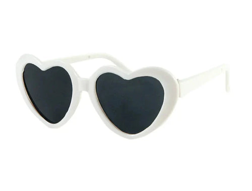 Nicci + Lu - Heart Shapped Doll Sunglasses | White