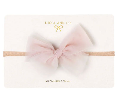 Nicci + Lu - Soft Tulle Bow Headband | Ballet Pink