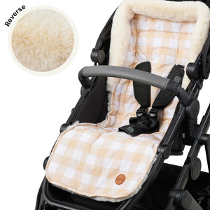 OiOi - Cozy Fleece Pram Liner - Gingham Beige