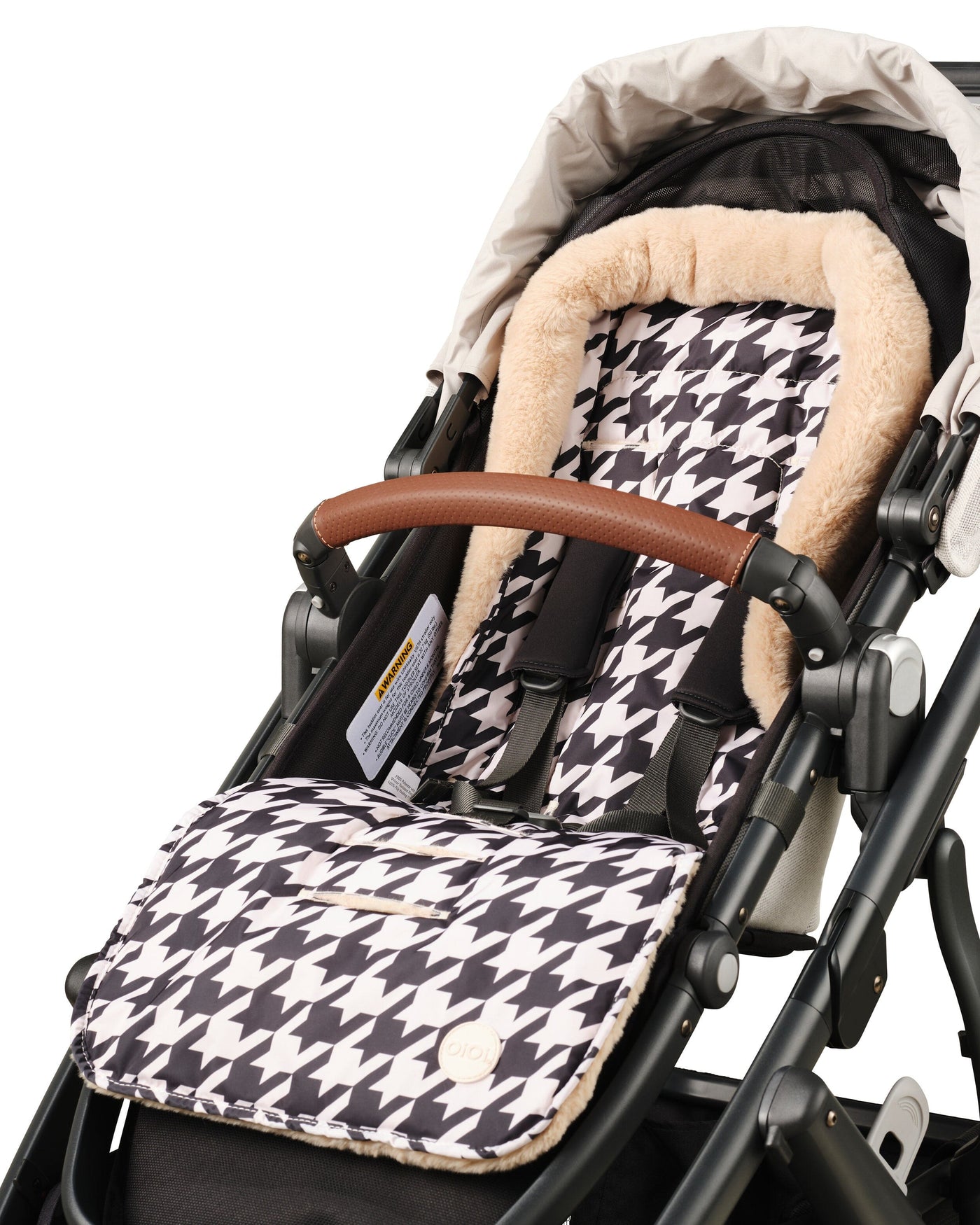 OiOi - Cozy Fleece Pram Liner - Houndstooth Pram Accessories OiOi 