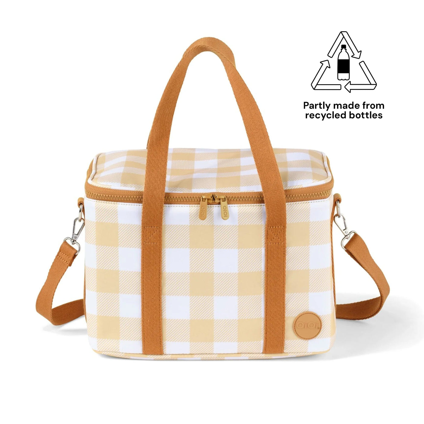 OiOi Maxi Insulated Lunch Bag - Beige Gingham Mealtime OiOi 