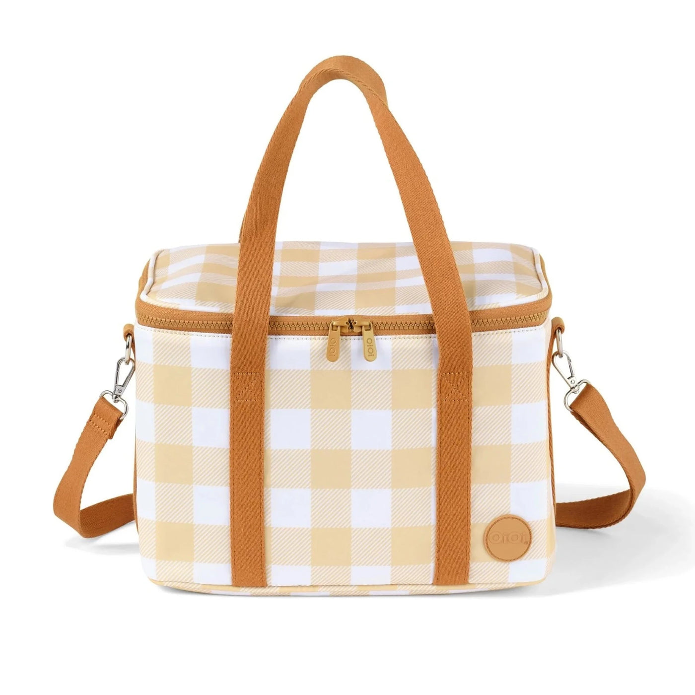 OiOi Maxi Insulated Lunch Bag - Beige Gingham Mealtime OiOi 