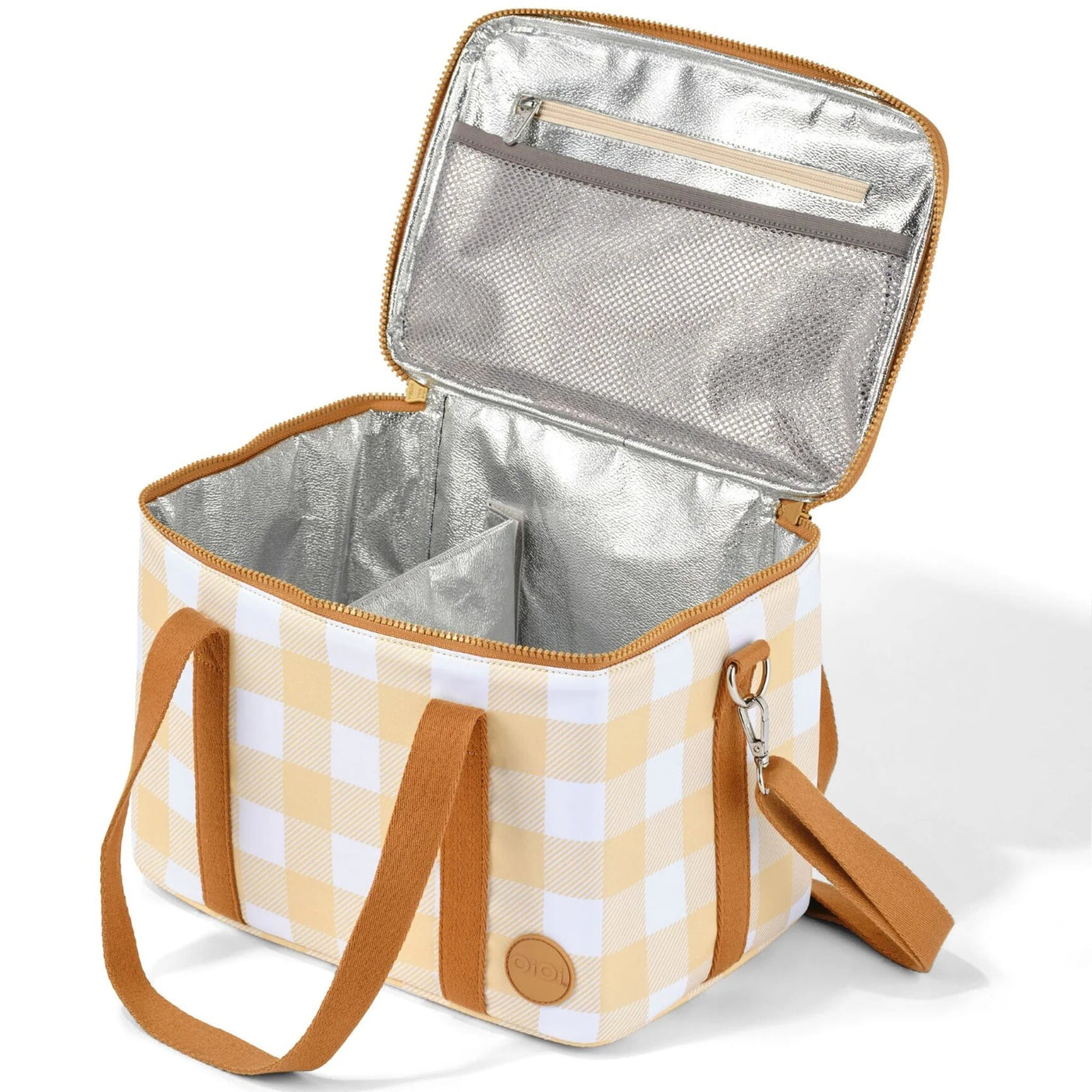OiOi Maxi Insulated Lunch Bag - Beige Gingham Mealtime OiOi 