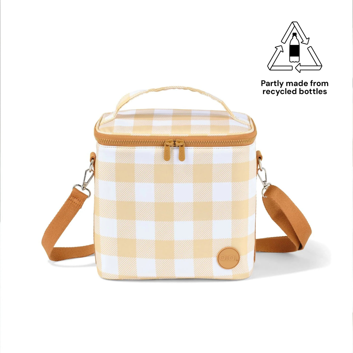 OiOi Midi Insulated Lunch Bag - Beige Gingham Mealtime OiOi 