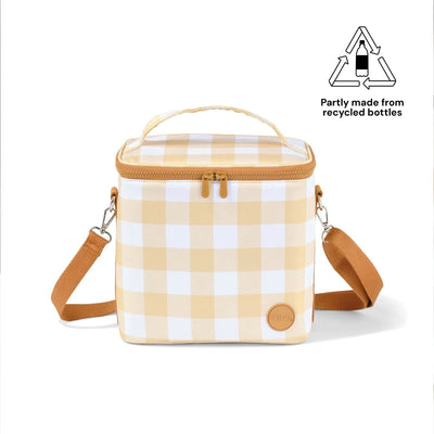OiOi Midi Insulated Lunch Bag - Beige Gingham Mealtime OiOi 