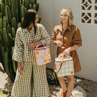 OiOi Midi Insulated Lunch Bag - Beige Gingham Mealtime OiOi 