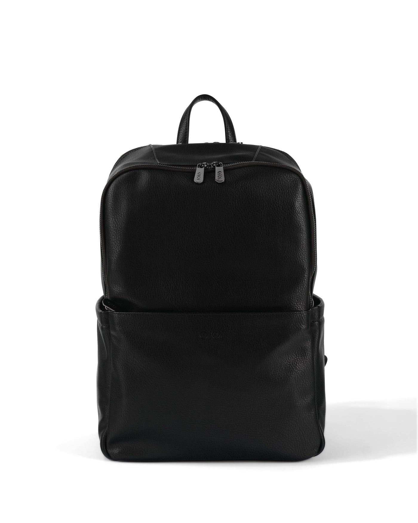 OiOi - Multitasker Nappy Backpack | Black Vegan Leather Backpacks OiOi 
