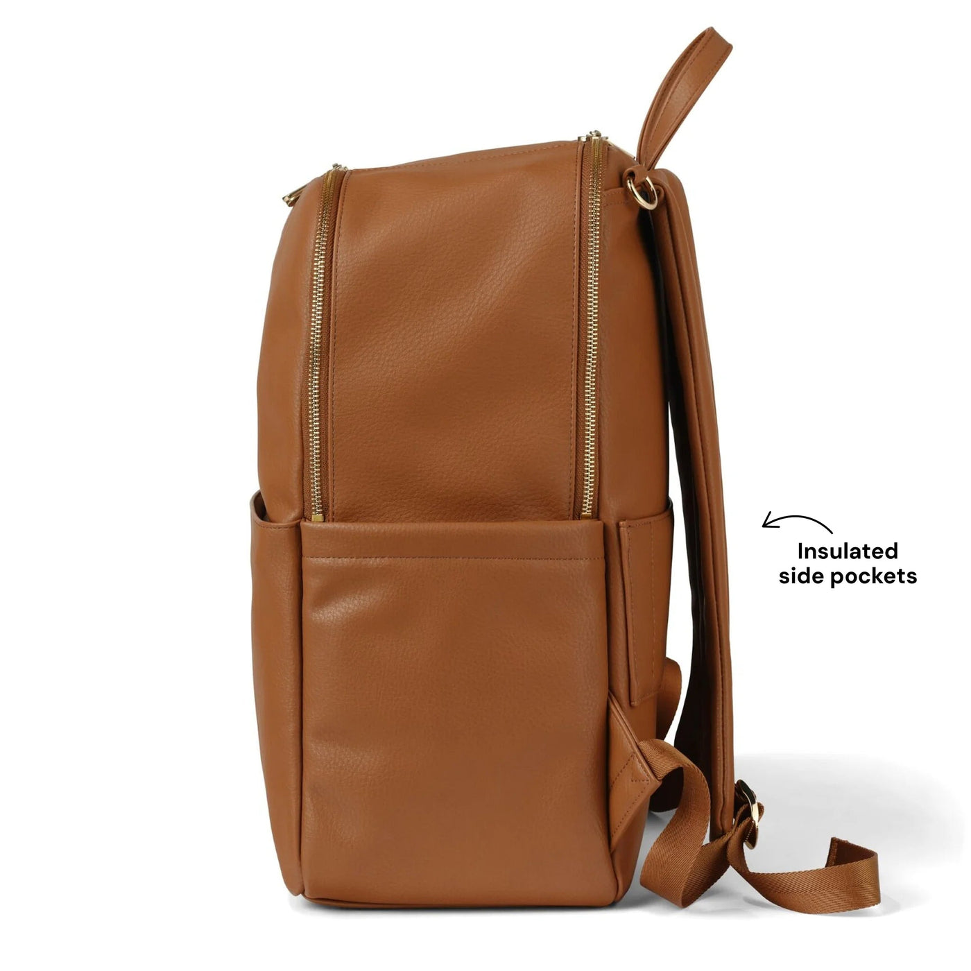 OiOi Multitasker Nappy Backpack - Chestnut Faux Leather Backpacks OiOi 