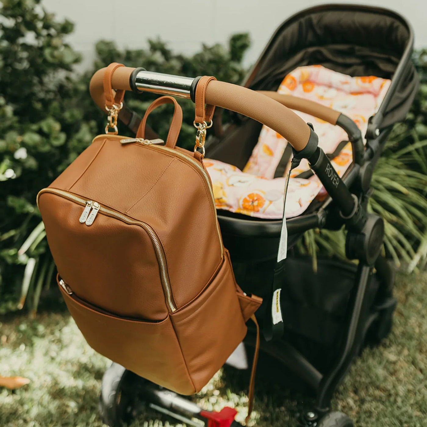 OiOi Multitasker Nappy Backpack - Chestnut Faux Leather Backpacks OiOi 